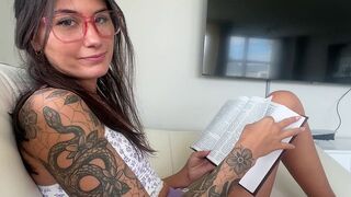 The guy studies how to have sex in different poses with his girlfriend