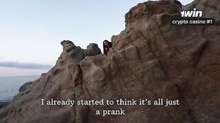 The girl tried to find a place for sex on the beach