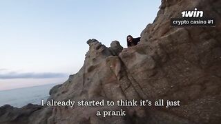 The girl tried to find a place for sex on the beach