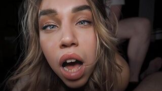 A girl is having an intense experience, overwhelmed by strong sensations