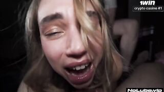 A girl is having an intense experience, overwhelmed by strong sensations
