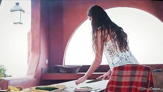 The girl caressed herself and finally got a strong orgasm