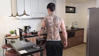 The coffee got cold while the steaming-hot MILF finished up