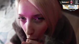 A guy caught a cold at a street prostitute in a fur coat in HD