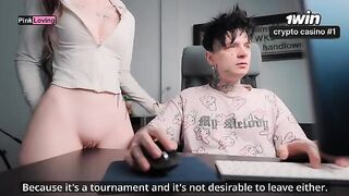 The girl rubs her pussy on the table and calls you to lick it