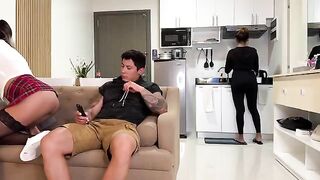 The girl quietly came to him, he did not notice her, and they fucked
