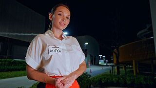 We've got a naughty waitress with a tight body. She's begging for action