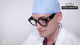 A girl received a medical examination and had a threesome sex