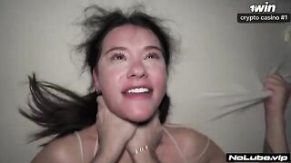 A girl squirts cum while her boyfriend fucks her hard