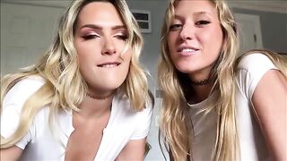 Two girls are having fun with a guy in an intimate setting