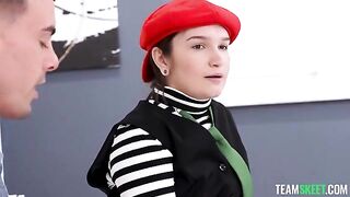 A girl with a nice ass exposes herself in public