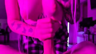 A hot blond girl is getting fucked in the next room over