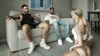 Who will stretch out the wife's pussy first?