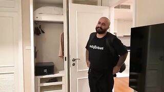An old man pushed a young woman in intense sex