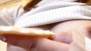 A Japanese beauty has an intense orgasm with her huge nipples