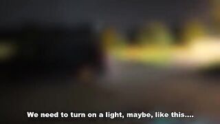 A woman has sex with three guys in the car, an amazing view!