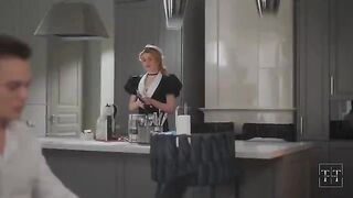 The boss is at home and she’s in sexy panties