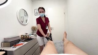A hot nurse smoothes out all the hairs before the sucking session