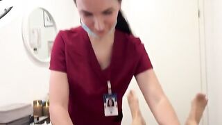 A hot nurse smoothes out all the hairs before the sucking session