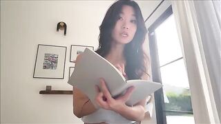 Asian step sister shares a bed and more with nerdy guy