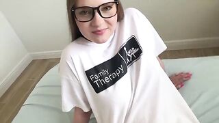 The guy uses his step-sister as a punch bag