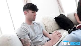 The girl made a stunning blowjob, showcasing her incredible skills