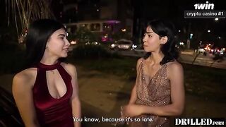 This girl gets fucked by two guys in ass