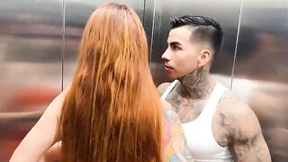 I met my neighbor in the elevator and fucked her hard