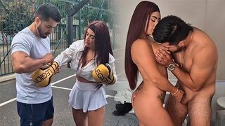 A girl is having a great sex session with her trainer