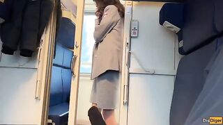 The train conductor caught a passenger jerking off in a risky spot