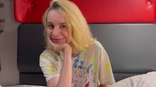 A girl got wet between her legs, thinking about a cock