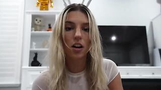The Easter Bunny left a messy gift on the girl’s face in a kinky twist