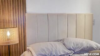 A blonde girl has fun on top of a guy’s dick