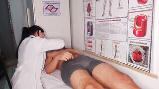 The doctor checks the patient’s body temperature more thoroughly