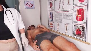 The doctor checks the patient’s body temperature more thoroughly