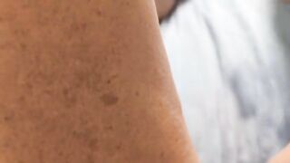 A woman came to herself and showed her fingers in the vagina