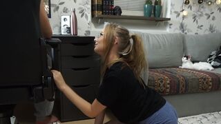 Kitty wants attention and caress from a man