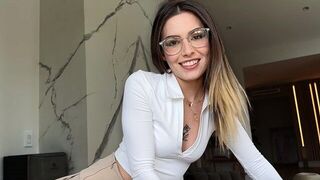 The girl is fucking with her tutor, getting A's easily