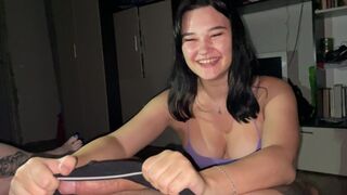 Girl agreed to spin the bottle and do whatever it takes to fit the dare