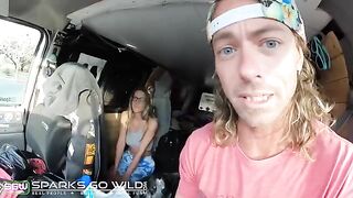 A girl is fucking with her stepbrother in the park in secret