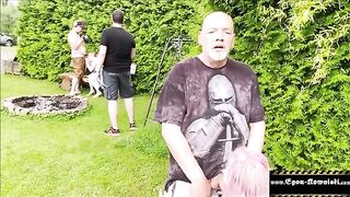 Voyeur girl gets caught and fucked in public by Egon Kowalski