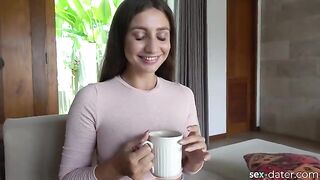A hot brunette comes for tea and the action gets really spicy!