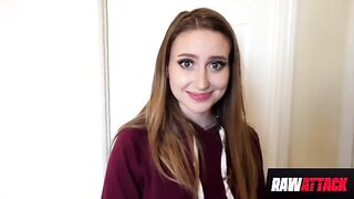 Petite Laney Grey takes a big monster cock in a steamy scene