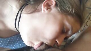She experienced multiple intense orgasms and got fed cum by daddy