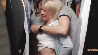 Spontaneous sex in dressing room with real couple