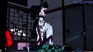 Daki gets fucked by Tanjiro in a Japanese room