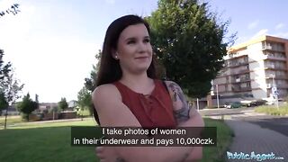 Photography studio hook-up with cute teen Little Eliss for cash, a daring Public Agent stunt