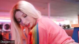 Naughty pretty Kenzie cheats on her boyfriend in public place