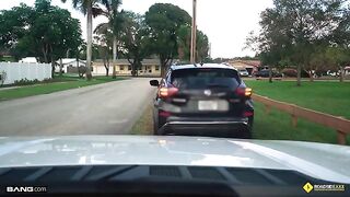 A busty babe got her car repaired by a mechanic, willing to do anything for help